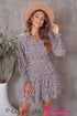 V Neck Long Sleeve Tie Waist Mini Dress